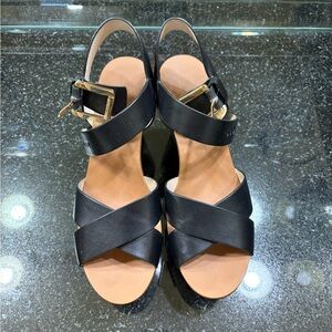 MICHAEL Michael Kors Black and Tan Platform Sandals